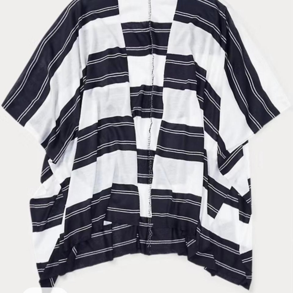 Ralph Lauren‎ Stripped Poncho Lightweight One Size Shawl